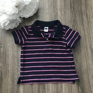 3 FOR $20  Janie & Jack Pink & Navy Polo Shirt